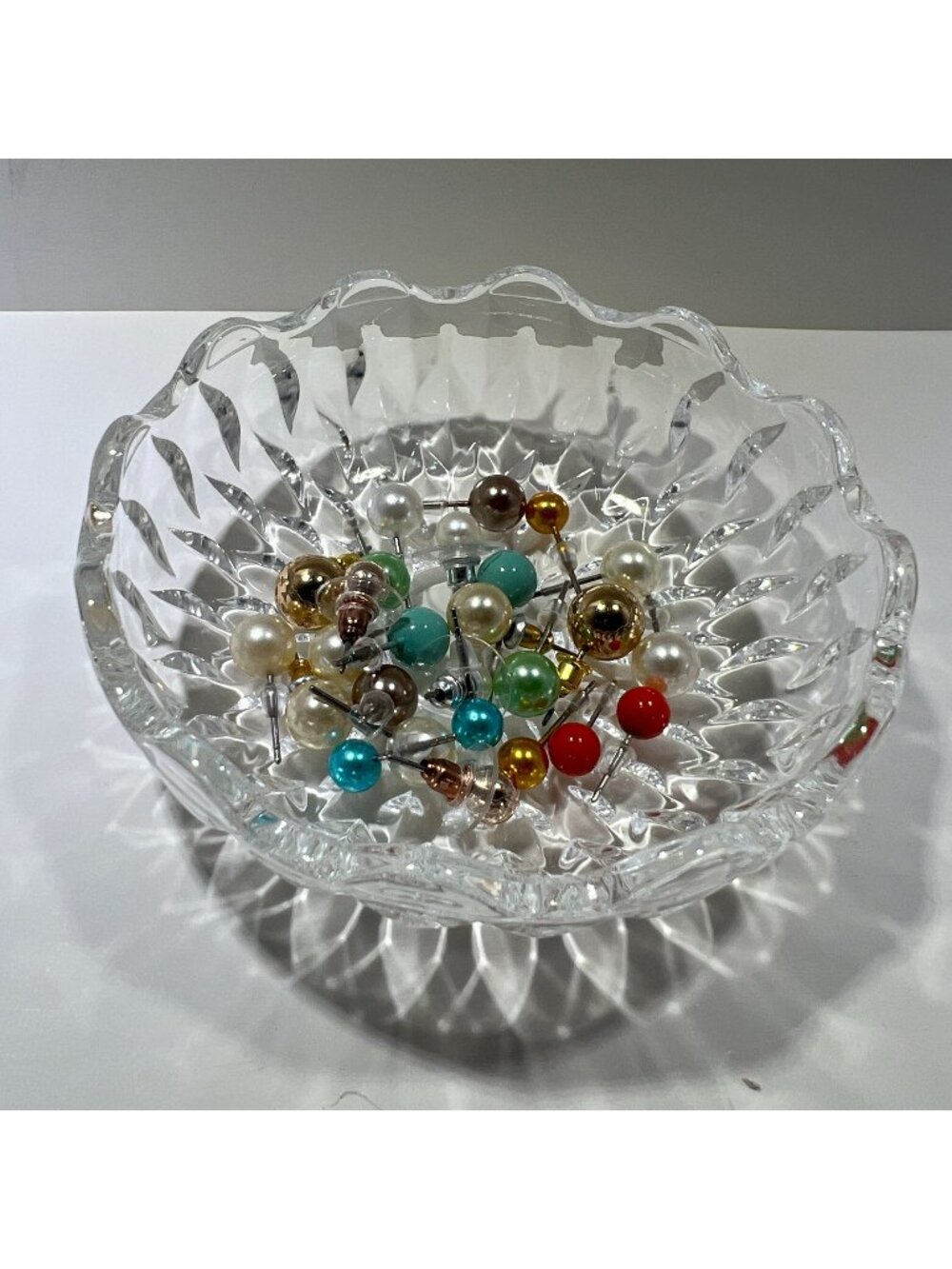 Assorted Colorful Faux Pearl & Metal Stud Earrings Set